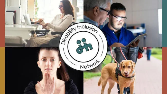 A photo montage shows several ways the disability inclusion network helps the citizens of Washington.